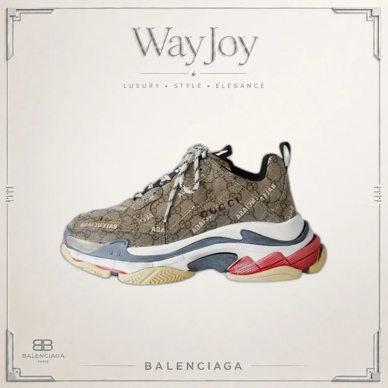 Balenciaga x Gucci Triple S Embossed Low-Top Dad Sneakers