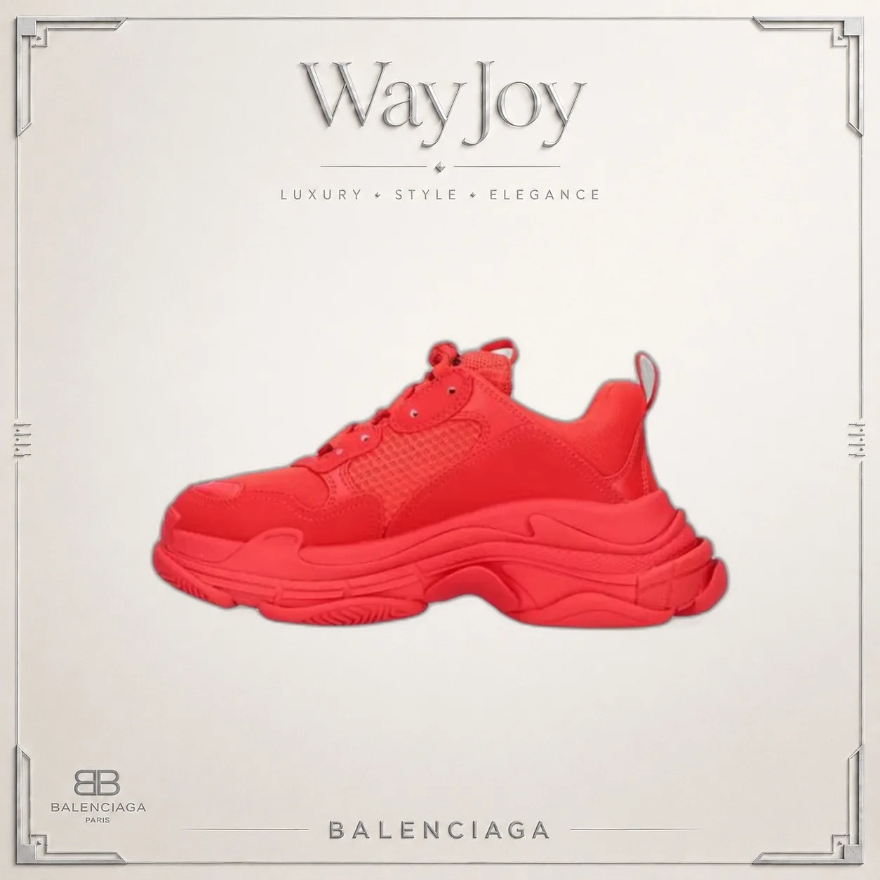 Balenciaga Triple S Low-Top Dad Sneakers — Red