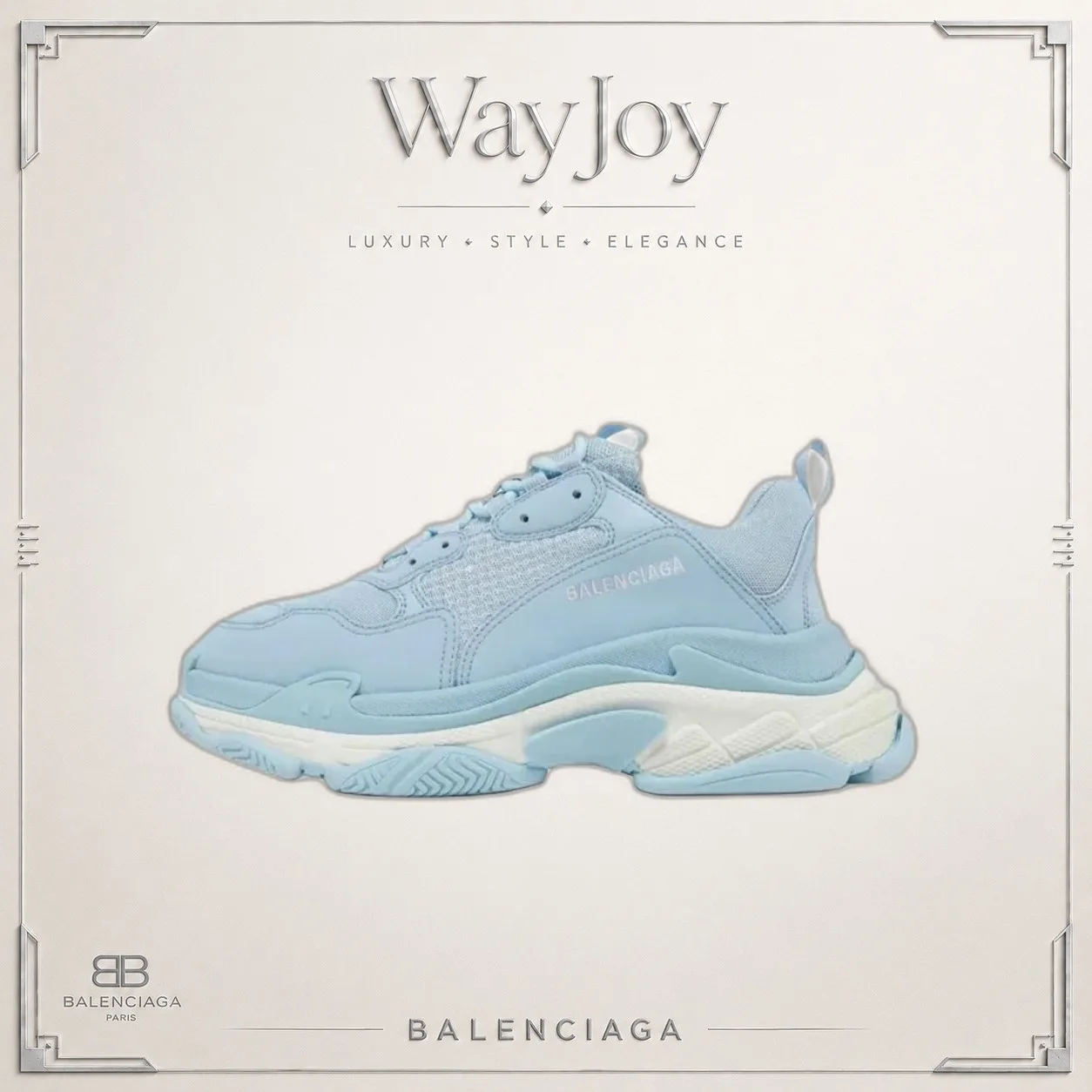 Balenciaga Triple S Low-Top Sneakers in Pale Blue