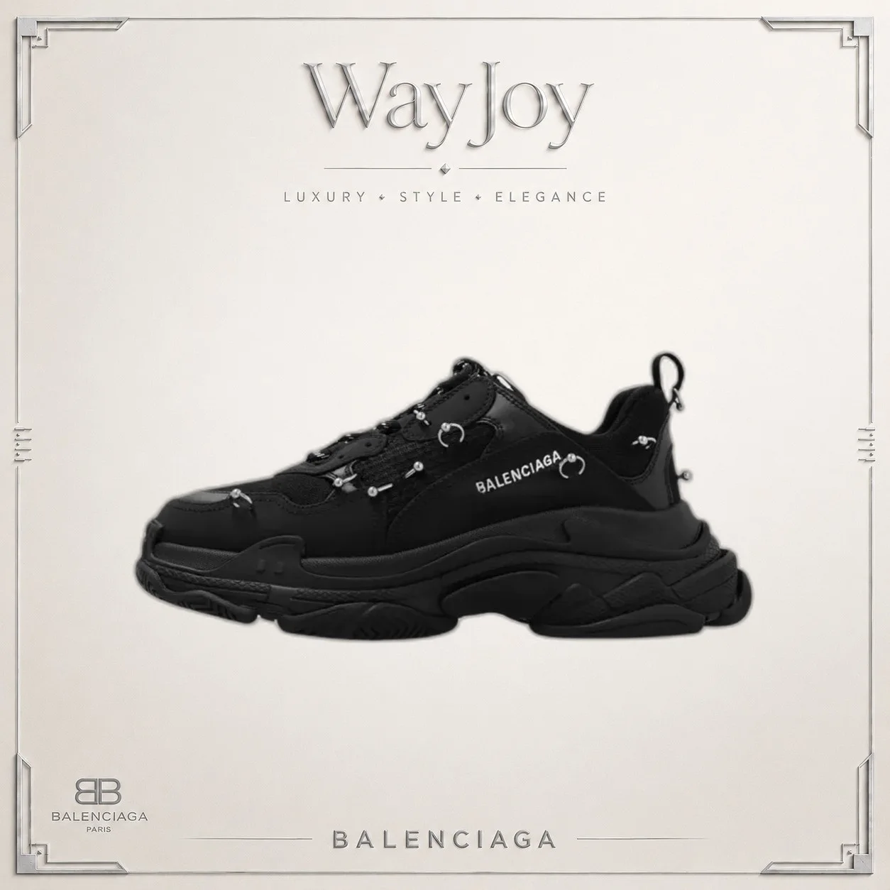 Balenciaga Triple S Leather Low-Top Sneakers