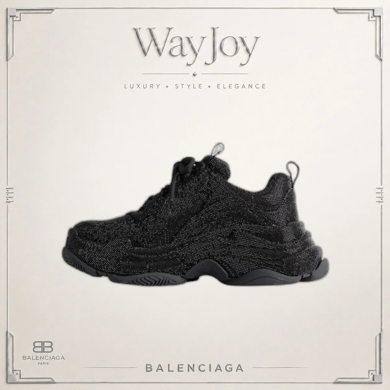 Balenciaga Triple S Crystal-Embellished Low-Top Sneakers