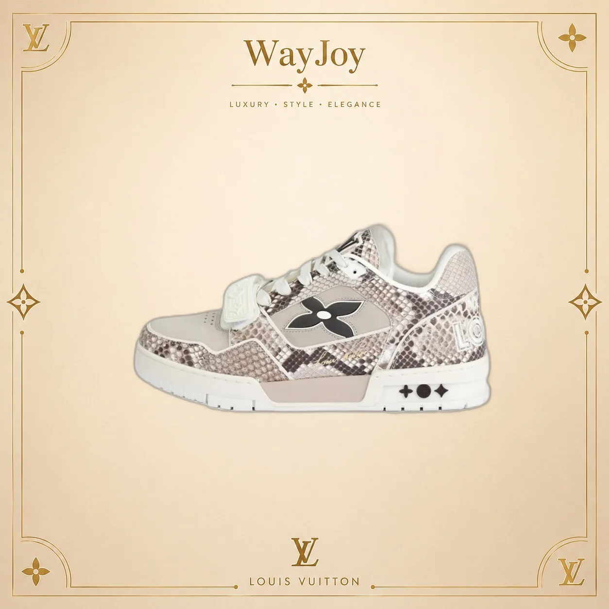 LOUIS VUITTON Trainer Snakeskin Low-Top Sneakers