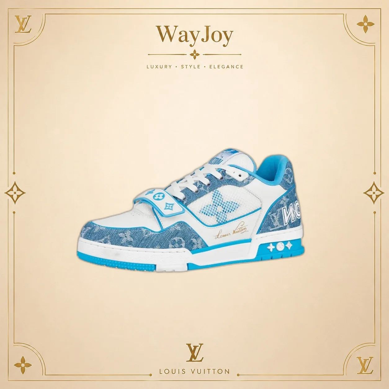 Louis Vuitton Trainer Leather Floral Low-Top Sneakers