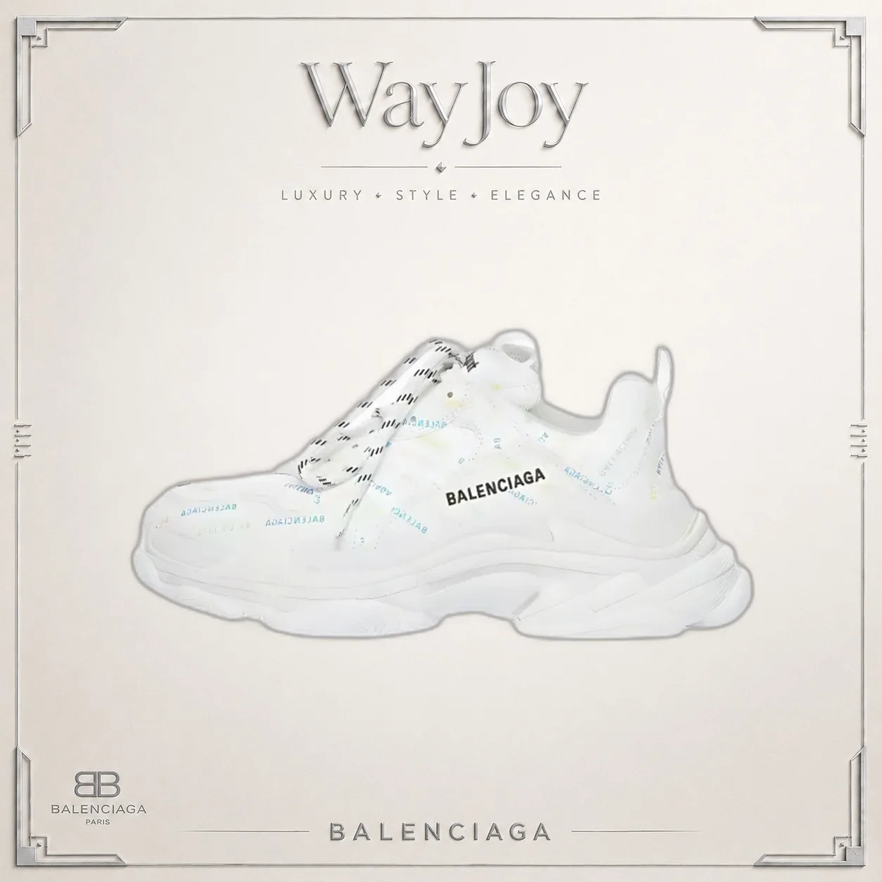 Balenciaga Triple S All-Over Logo Low-Top Dad Sneakers