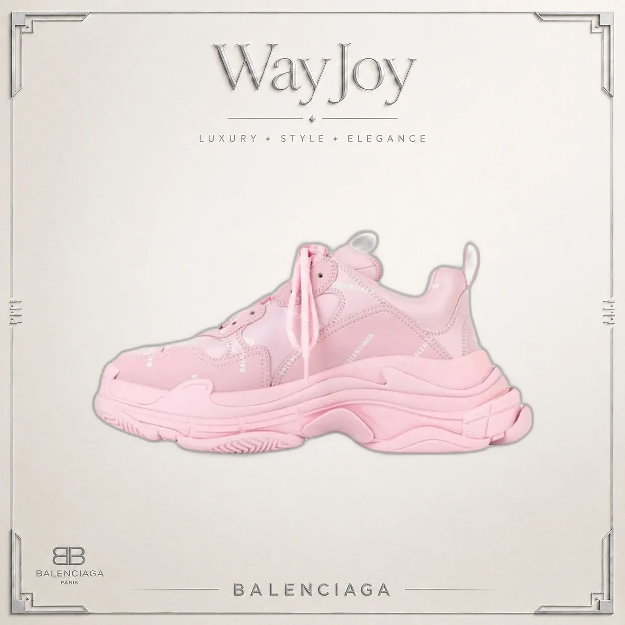 Balenciaga Triple S Low-Top Dad Sneakers - Men's Pink