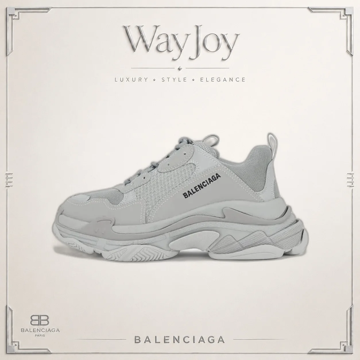 Balenciaga Triple S Low-Top Dad Sneaker - Grey/White