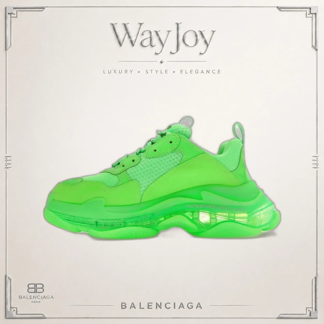 Balenciaga Triple S Low-Top Sneakers — Green
