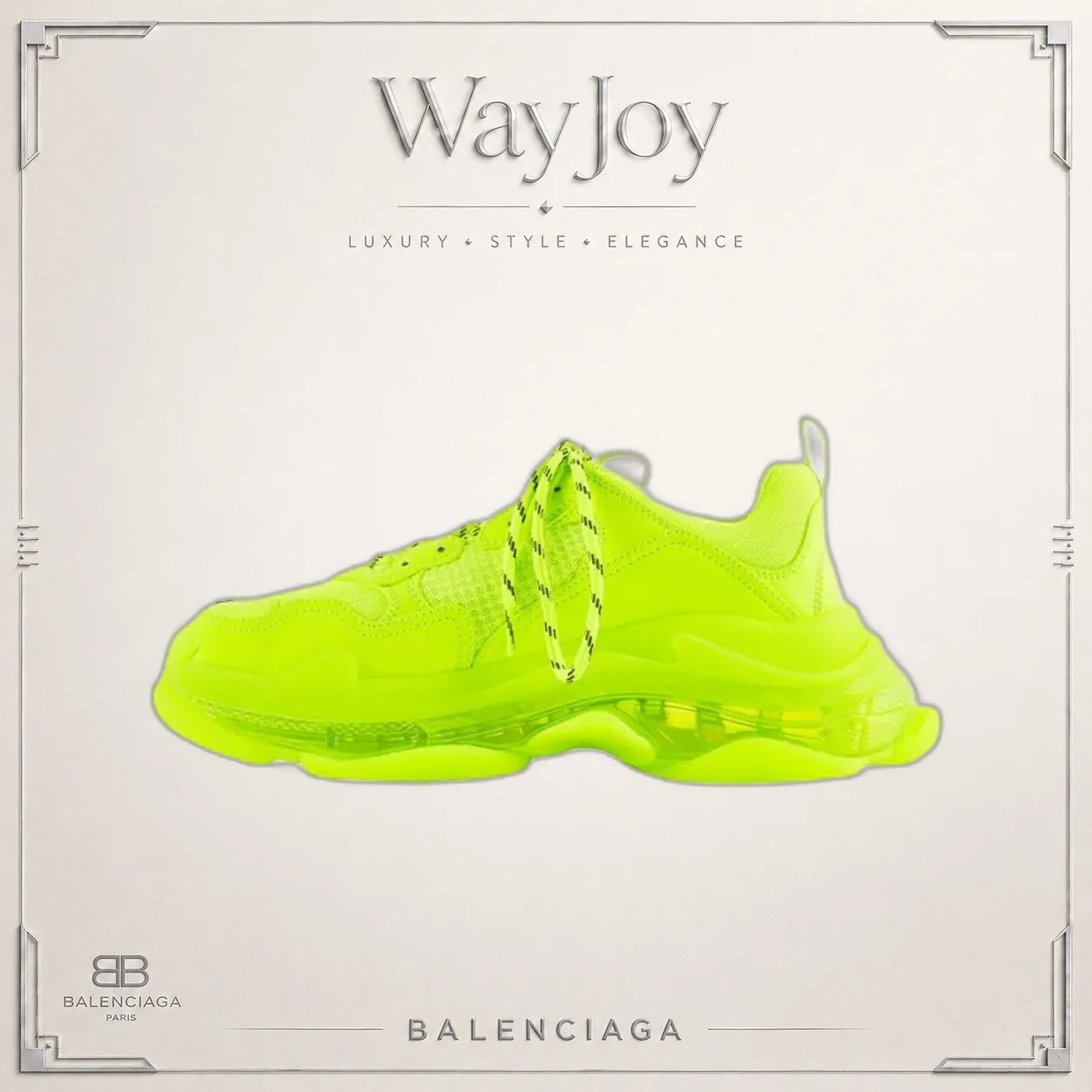 Balenciaga Triple S Clear Sole Sneaker in Neon Yellow