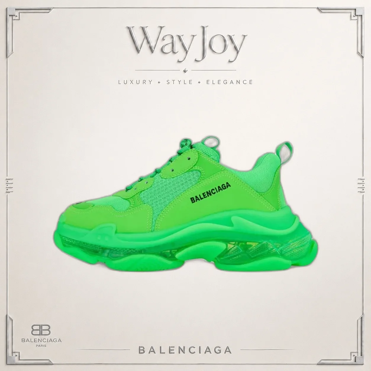 Balenciaga Triple S Clear Sole Sneaker in Neon Green