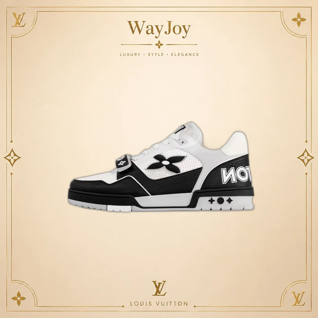 LOUIS VUITTON Trainer Leather Round-Toe Low-Top Sneakers