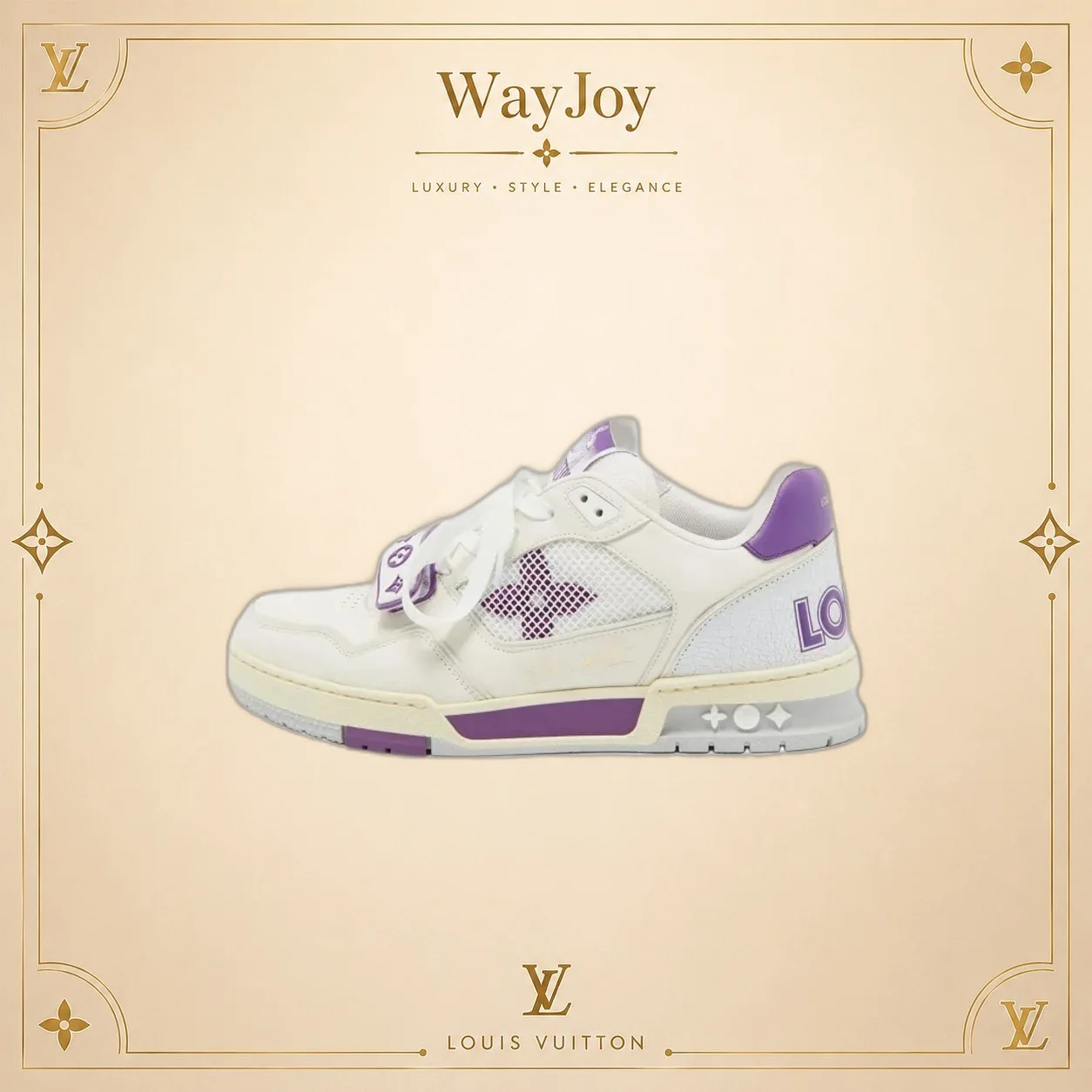 LOUIS VUITTON Trainer Round-Toe Printed Fashion Sneakers
