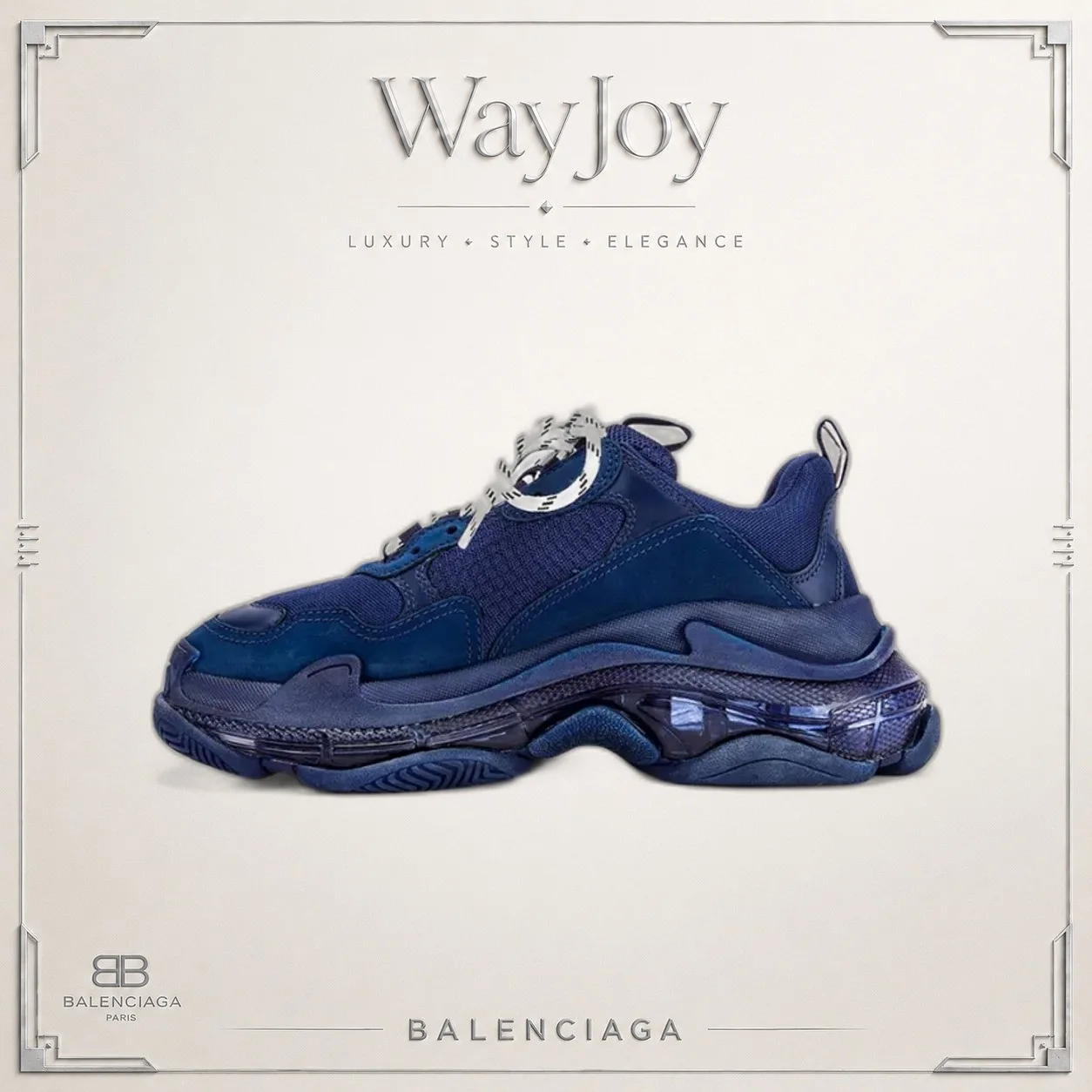 Balenciaga Triple S Platform Sneakers - Navy