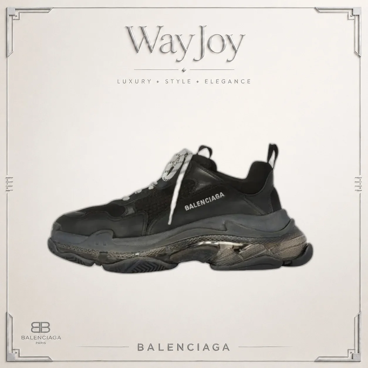 Balenciaga Triple S Mesh & Calfskin Low-Top Dad Sneakers