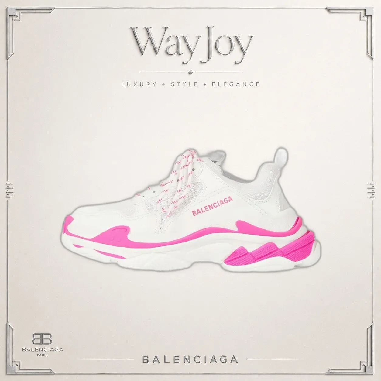 Balenciaga Triple S Low-Top Dad Sneakers — Pink