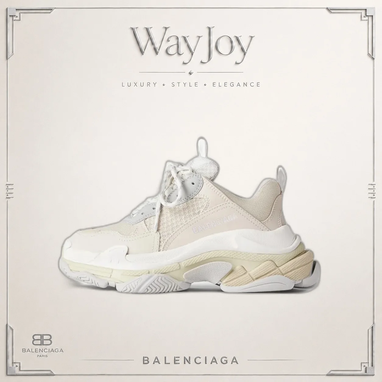 Balenciaga Triple S Mesh & Double-Foam Low-Top Dad Sneakers — Women's White/Grey