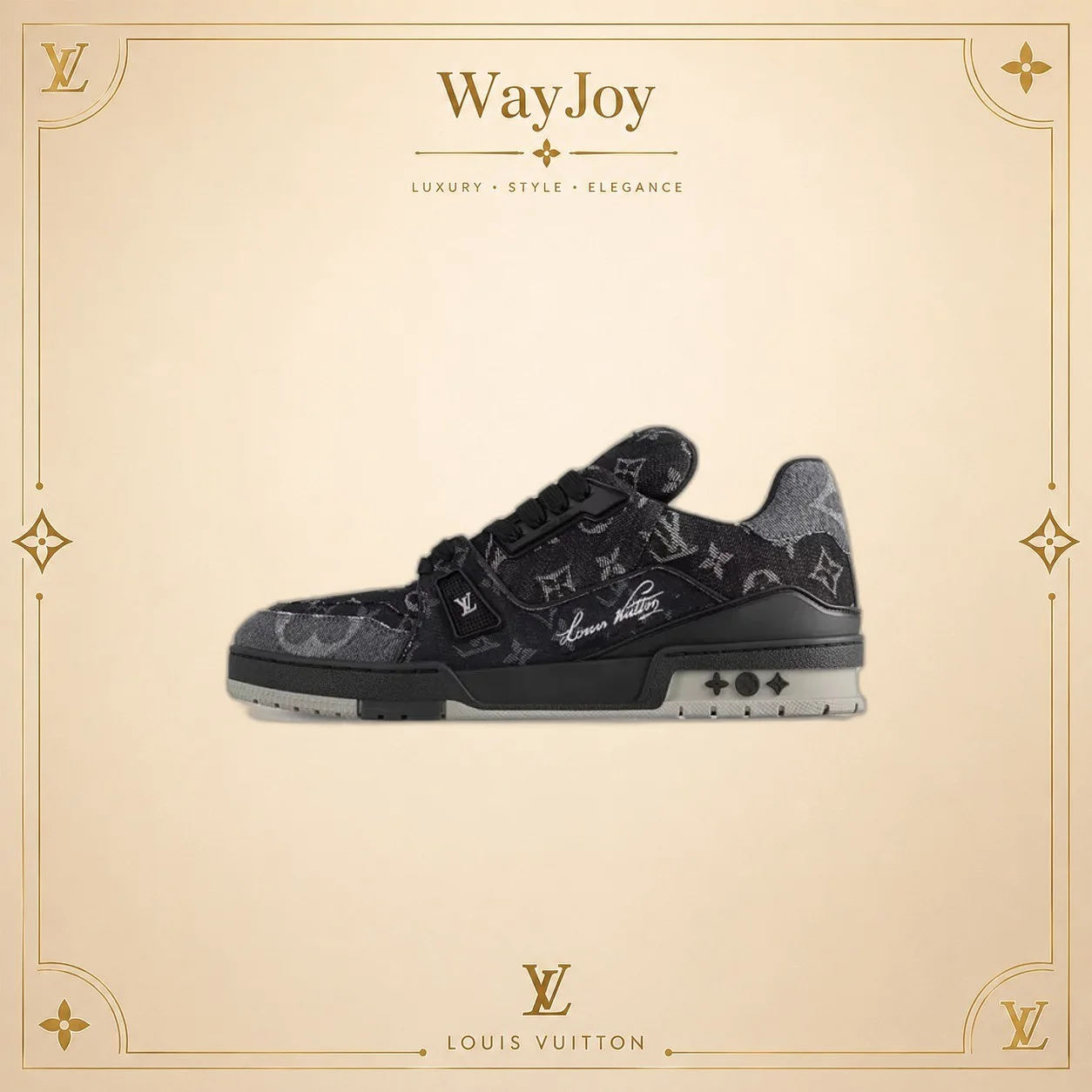 LOUIS VUITTON Trainer Denim Low-Top Sneakers