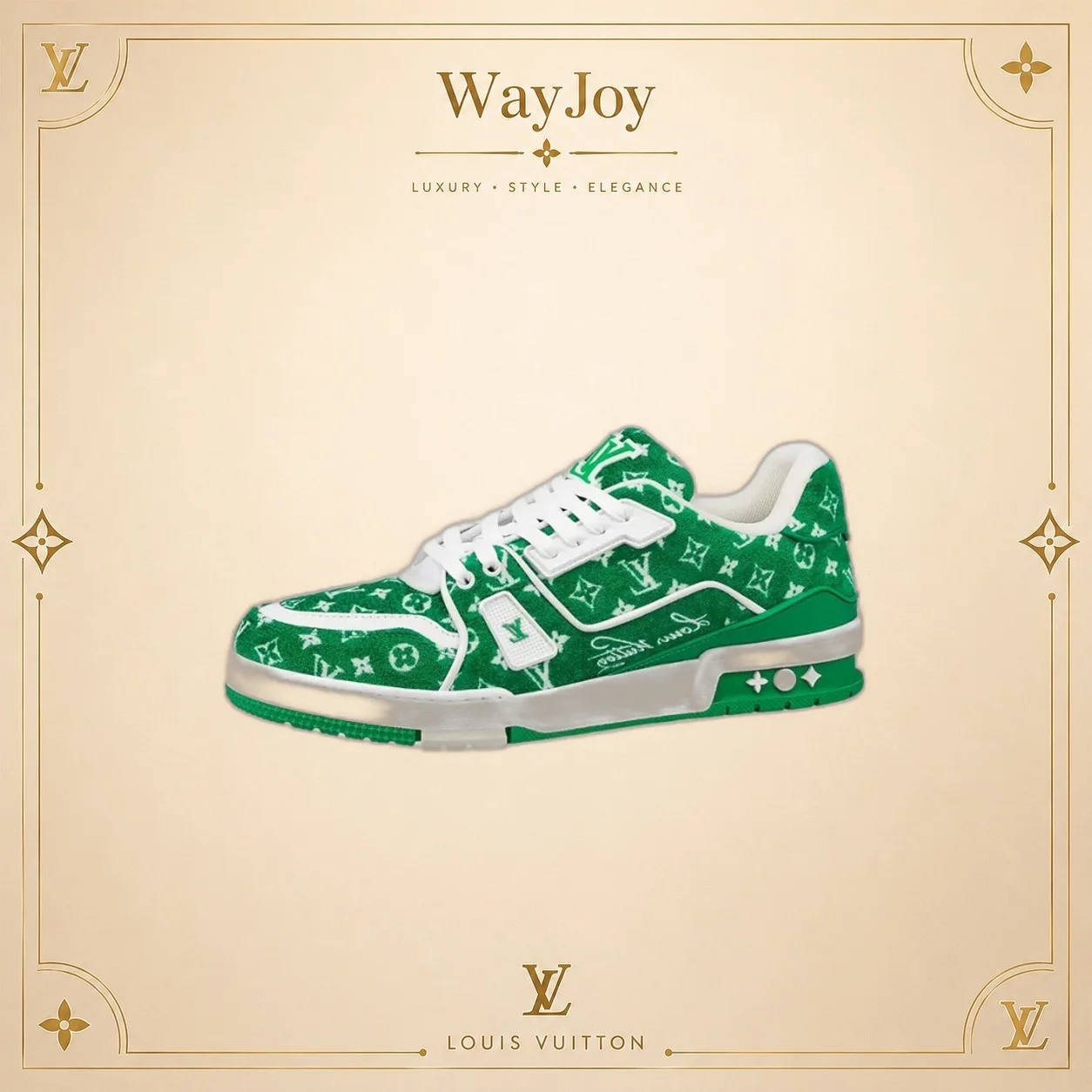 LOUIS VUITTON Trainer Low-Top Sneakers - Green/White