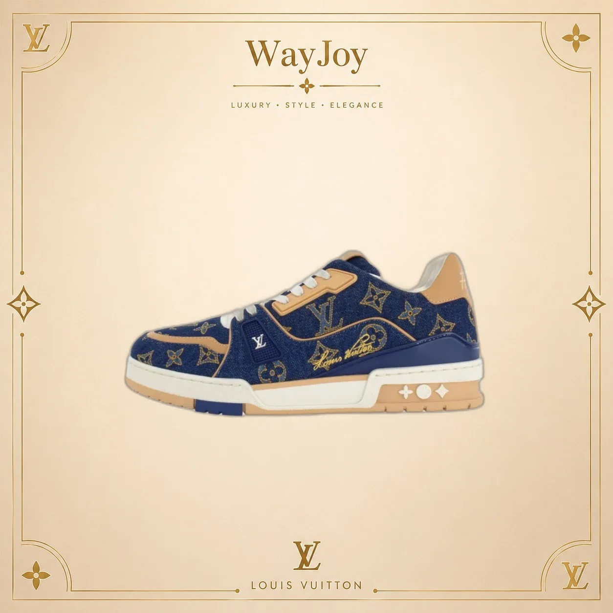 Louis Vuitton Trainer Low-Top Sneakers in Ocean Blue