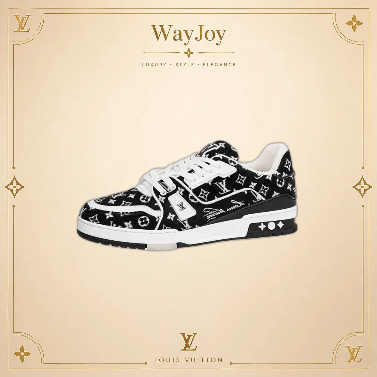 LOUIS VUITTON Trainer Low-Top Sneakers Black/White