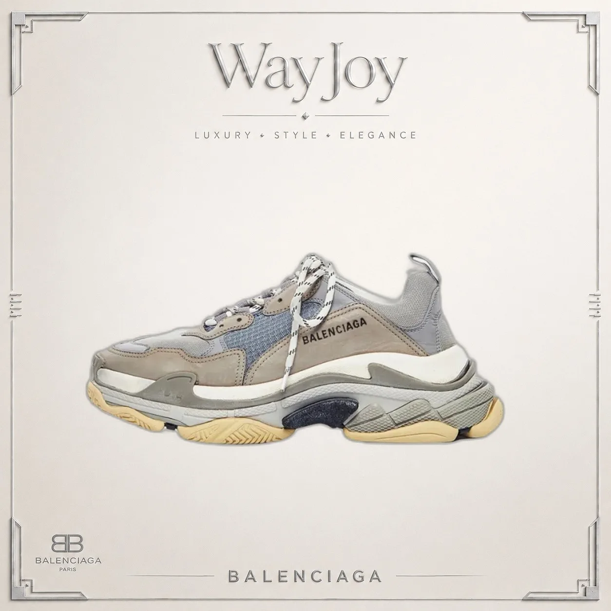 Balenciaga Triple S Low-Top Dad Sneaker in Grey-Brown