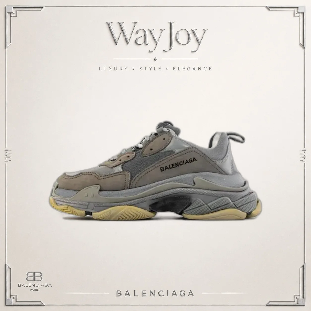 Balenciaga Triple S Low-Top Dad Sneaker — Black/Grey