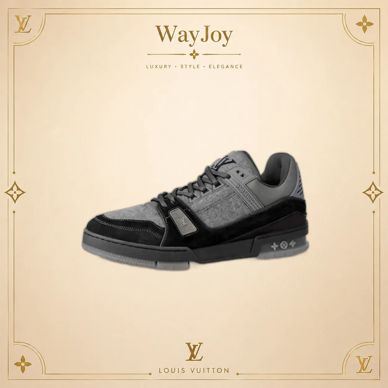 LOUIS VUITTON Trainer Tweed Panel Low-Top Sneakers