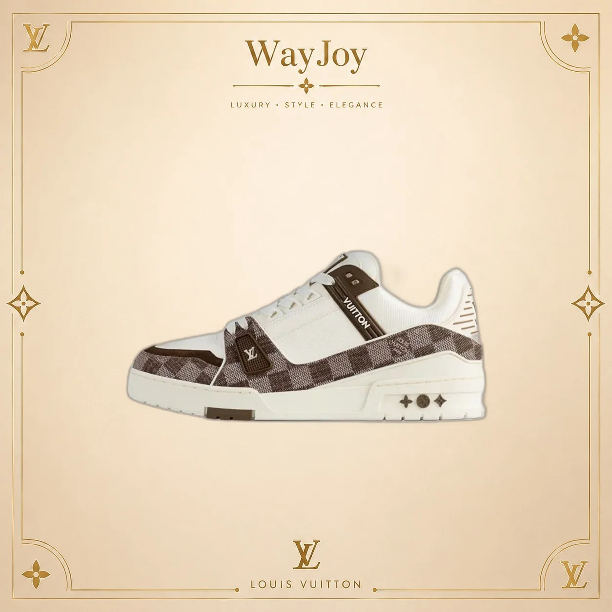 Louis Vuitton Trainer Low-Top Sneaker in White Calfskin
