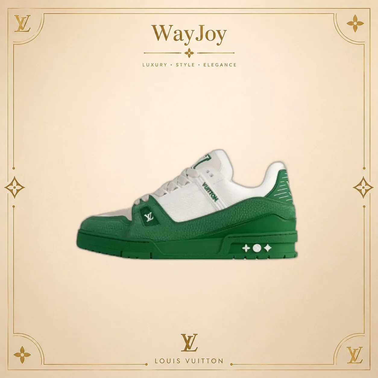 LOUIS VUITTON Trainer Low-Top Sneakers in Green