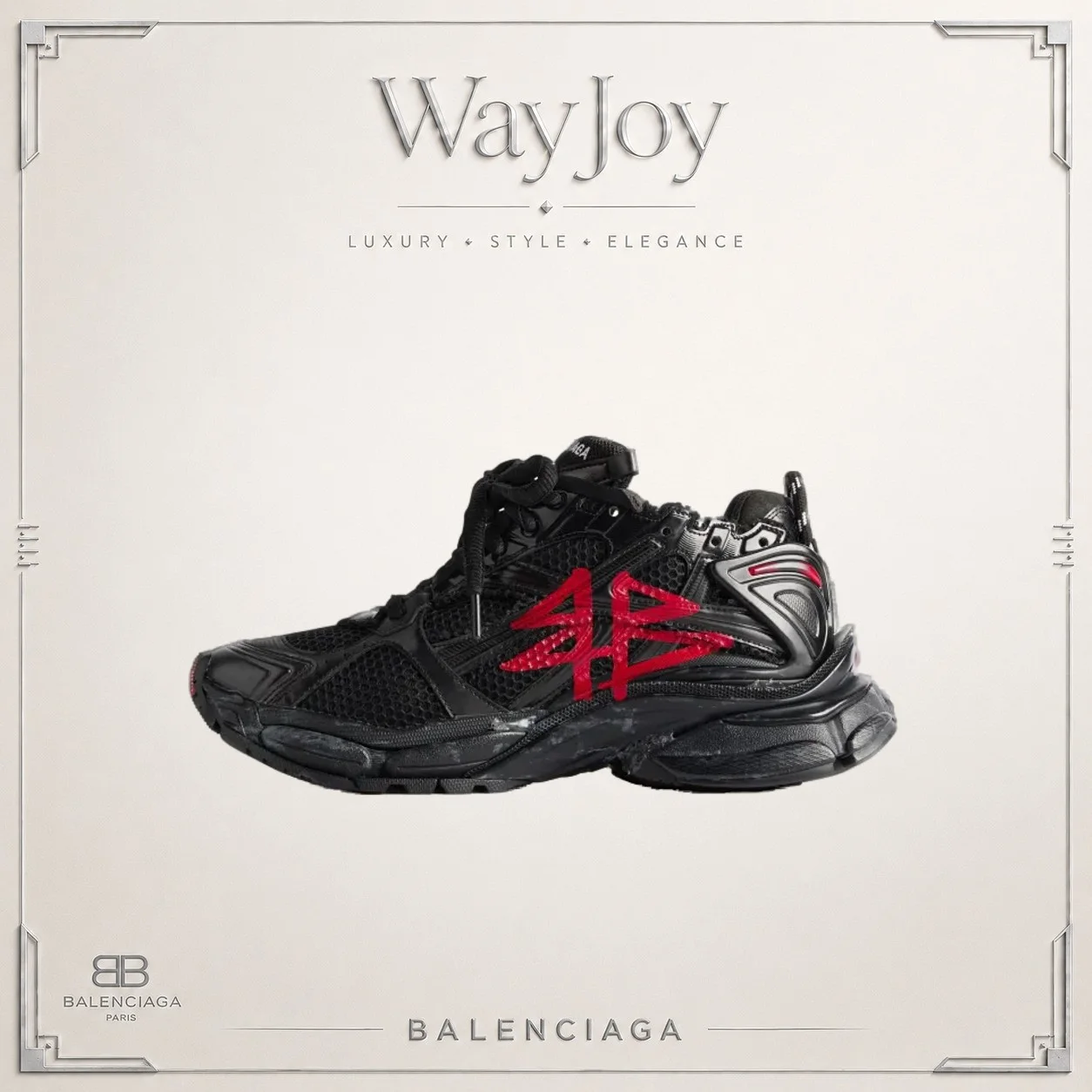Balenciaga Runner Graffiti Mesh Low-Top Sneakers