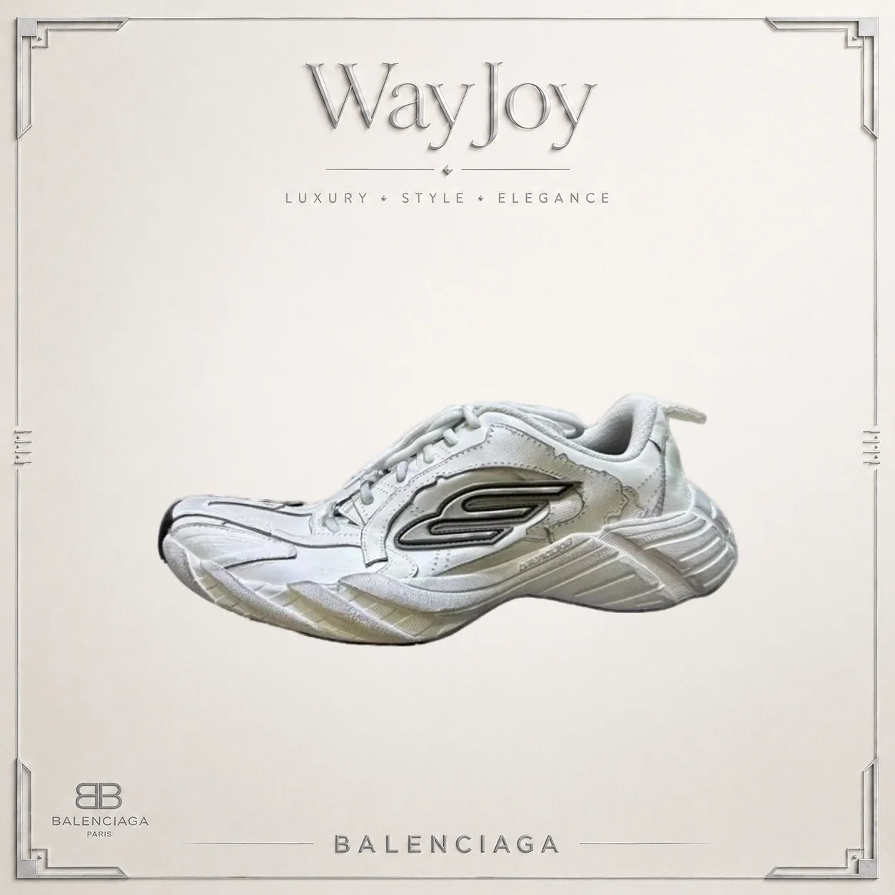 Balenciaga Monday Leather Round-Toe Lace-Up Distressed Low-Top Dad Sneakers