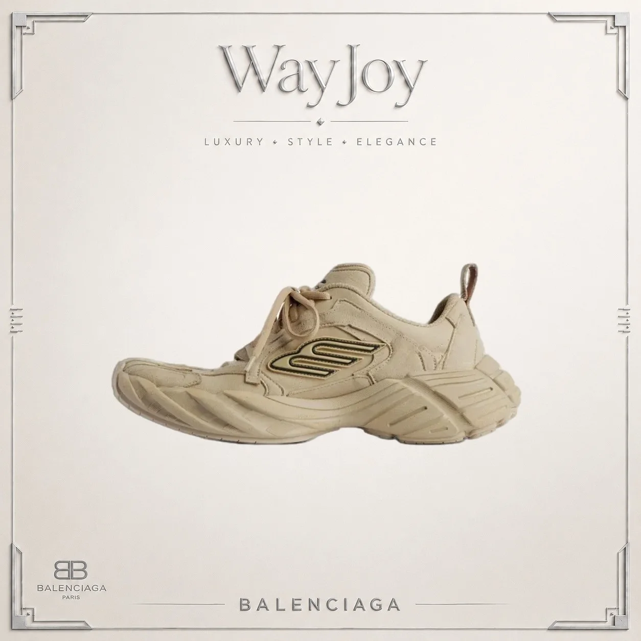 Balenciaga Monday Low-Top Dad Sneakers - Beige