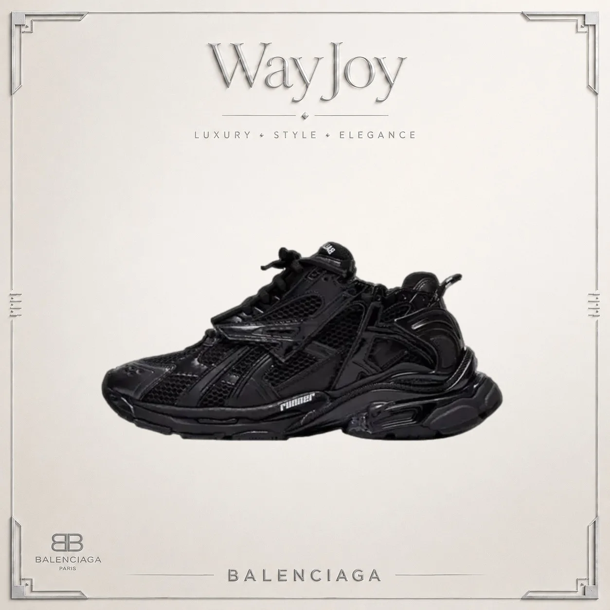 KITH x Balenciaga Runner Low-Top Sneaker in Black