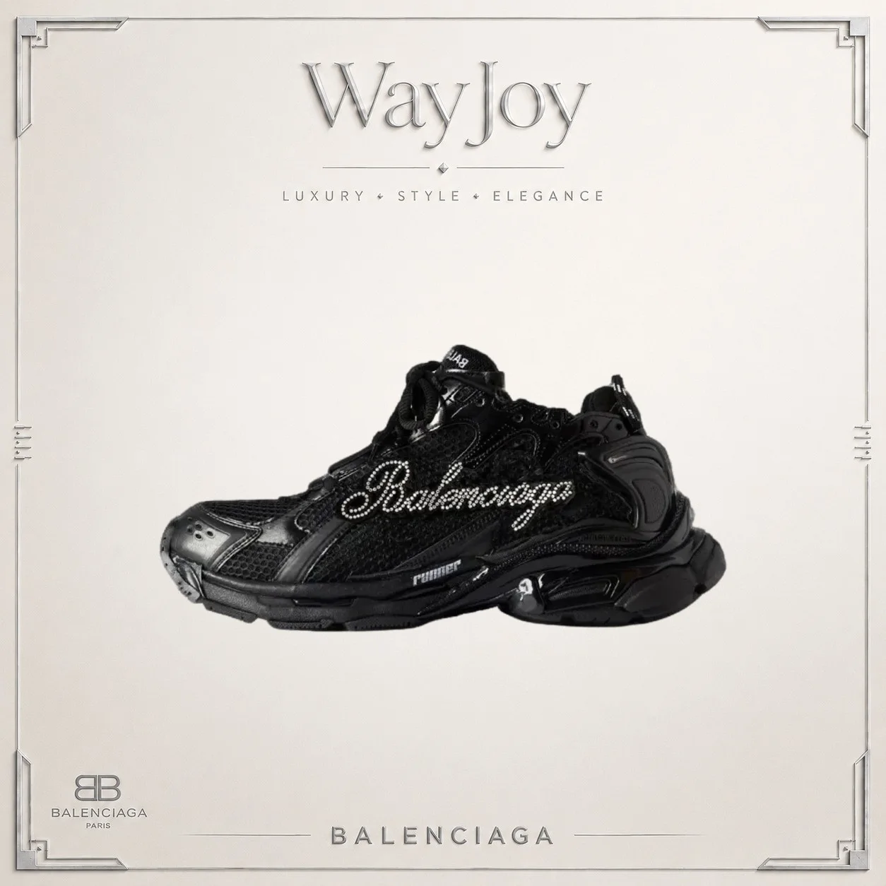 Balenciaga Runner Crystal-Embellished Low-Top Sneakers