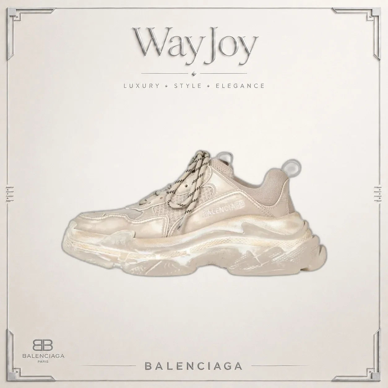 Balenciaga Triple S Mesh Low-Top Dad Sneakers - Beige