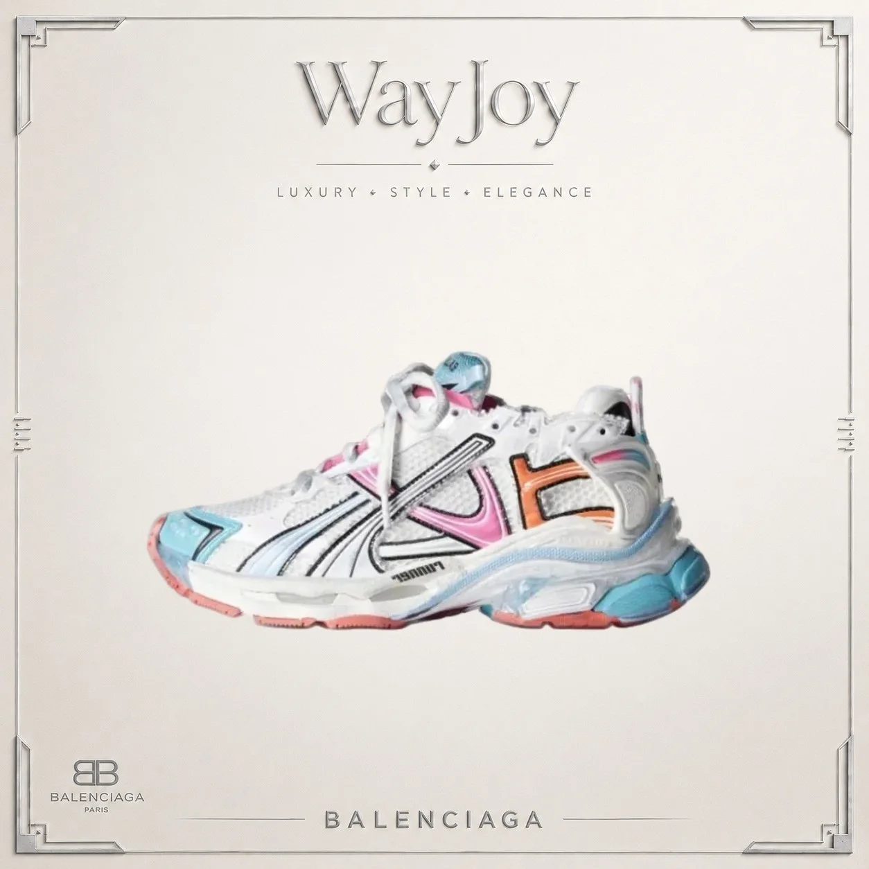 Balenciaga Runner Low-Top Sneakers - Blue/White