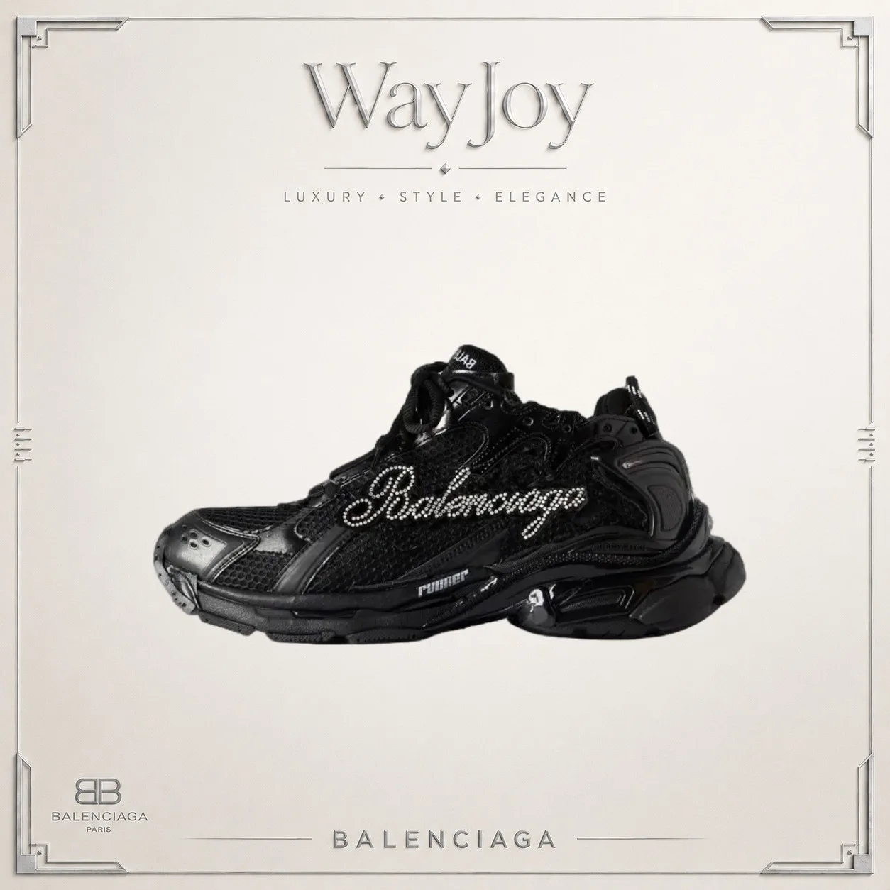 Balenciaga Runner Crystal-Embellished Low-Top Sneakers