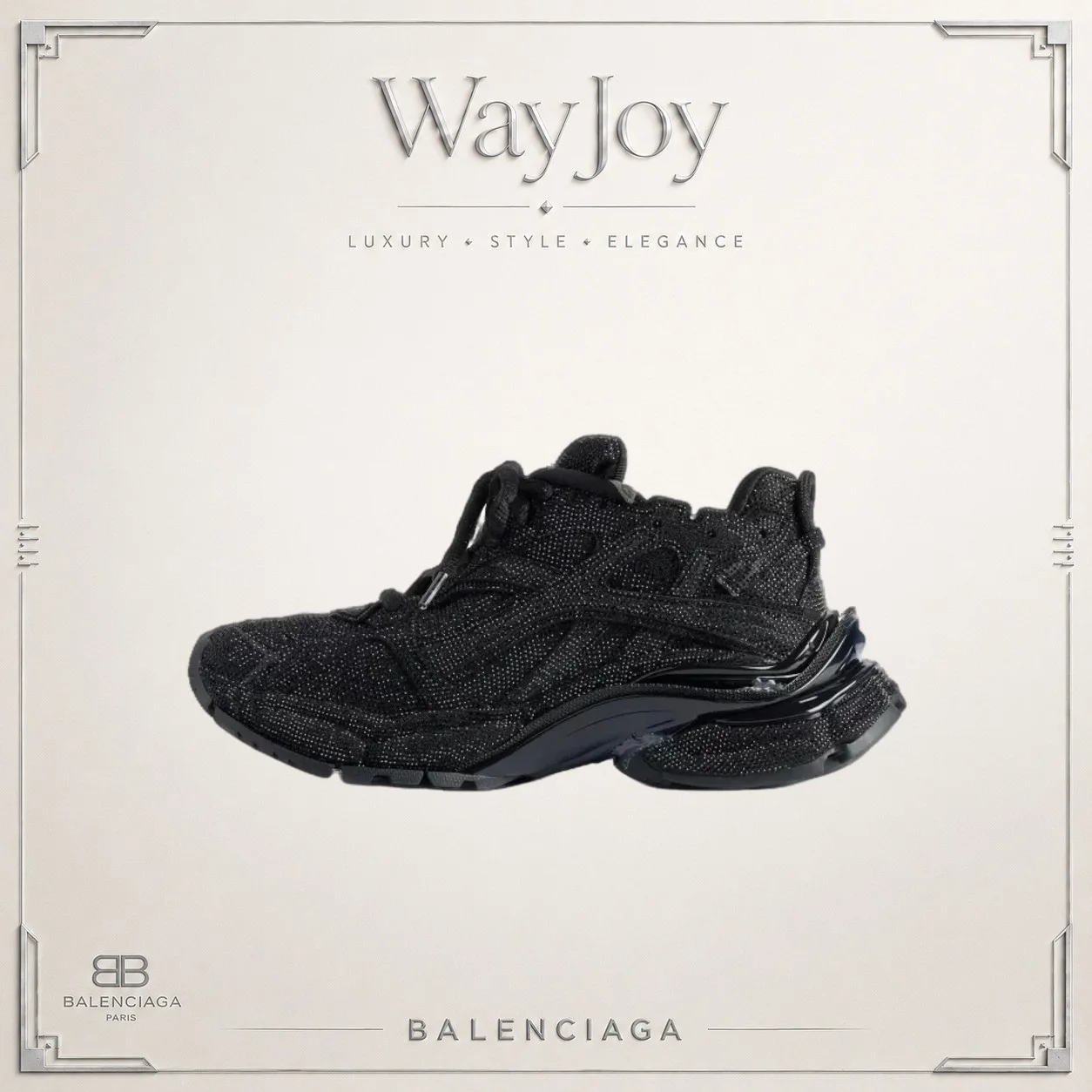Balenciaga Runner Crystal-Embellished Platform Sneaker