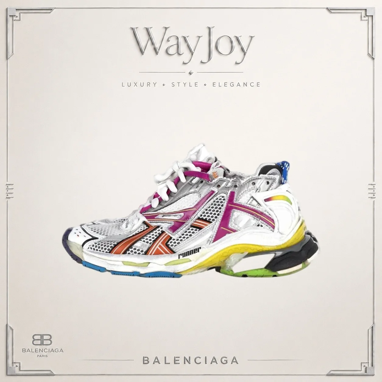 Balenciaga Runner Low-Top Sneakers - Silver