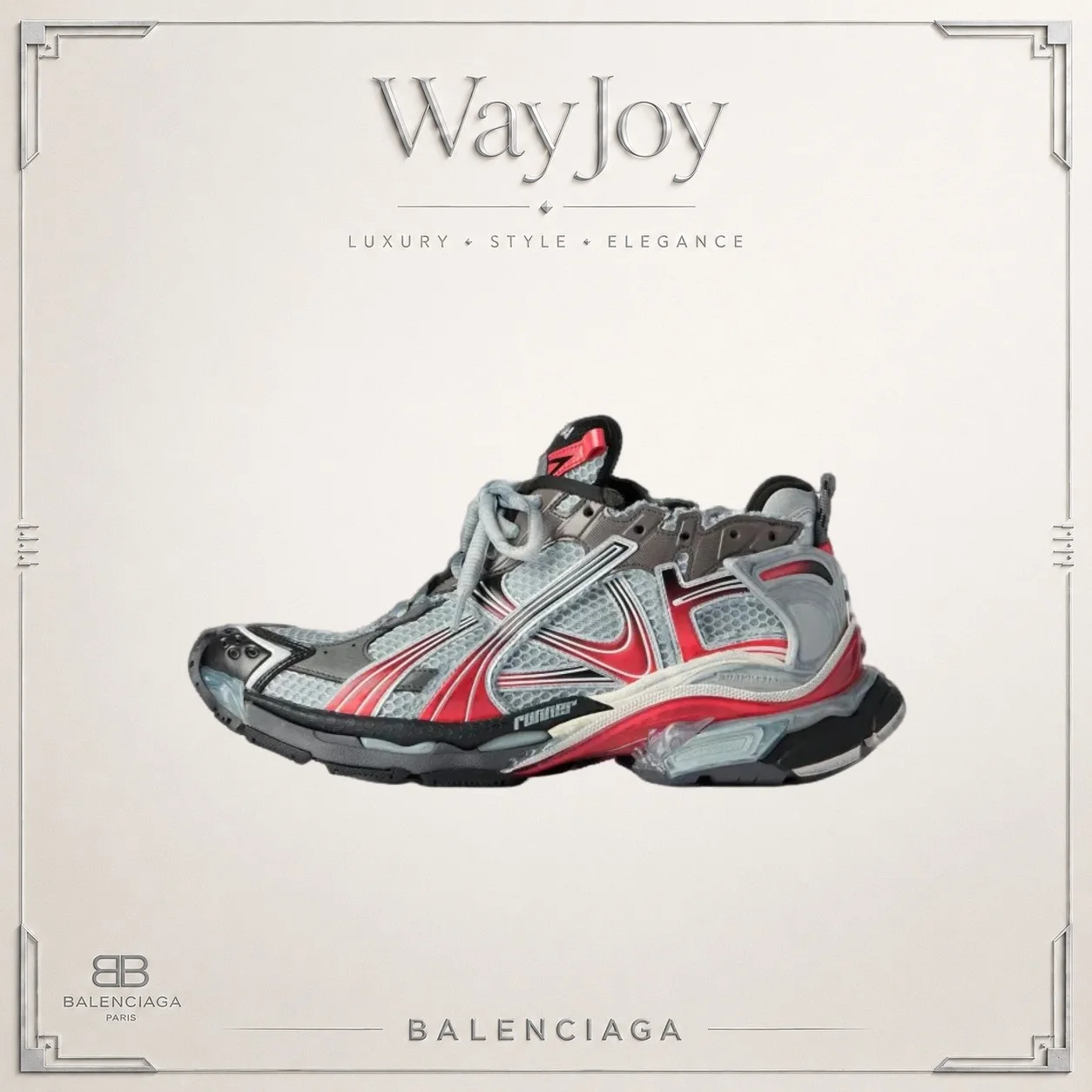 Balenciaga Runner Gradient Distressed Low-Top Sneaker