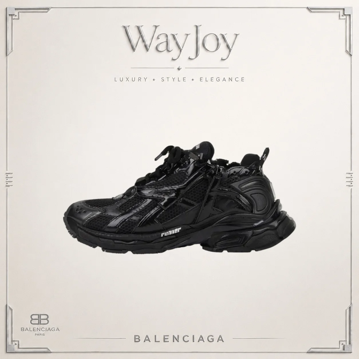 Balenciaga Runner Mesh Low-Top Sneakers - Black