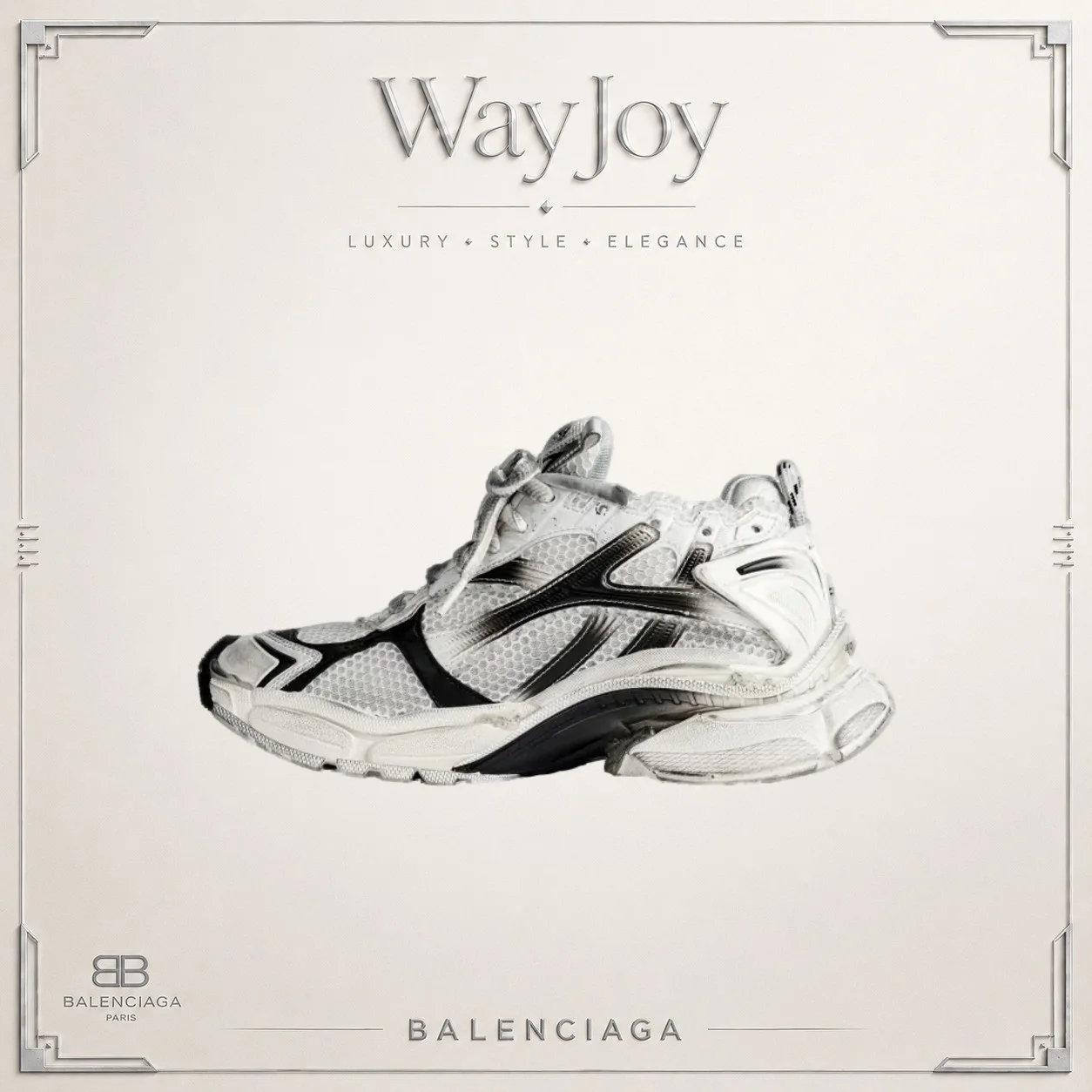 Balenciaga Runner Low-Top Sneakers - Black/White