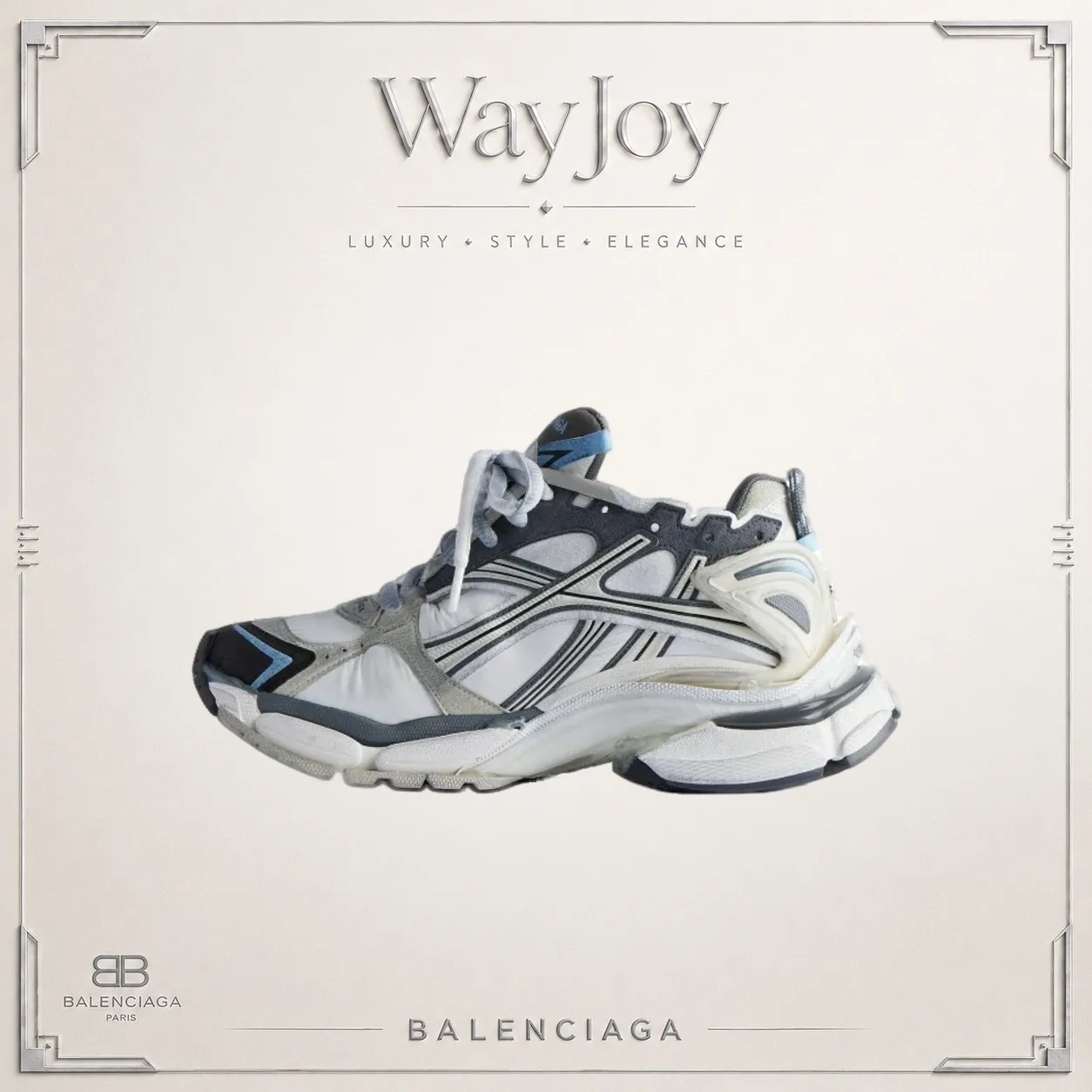 Balenciaga Runner Round-Toe Lace-Up Thick-Sole Low-Top Sneakers