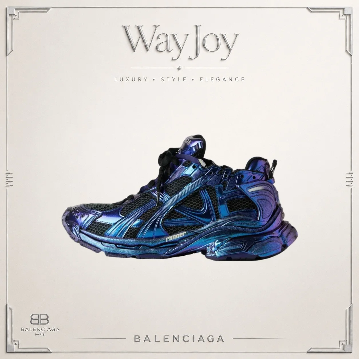 Balenciaga Runner Iridescent Mesh Low-Top Sneaker
