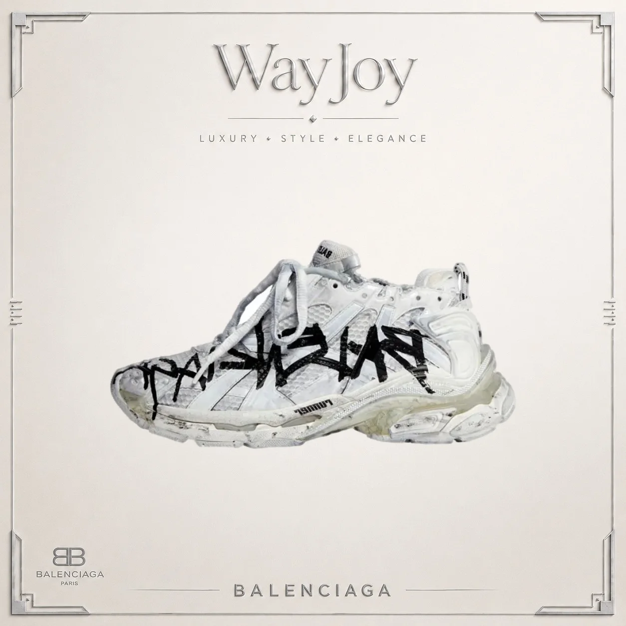 Balenciaga Runner Graffiti Mesh Low-Top Sneakers