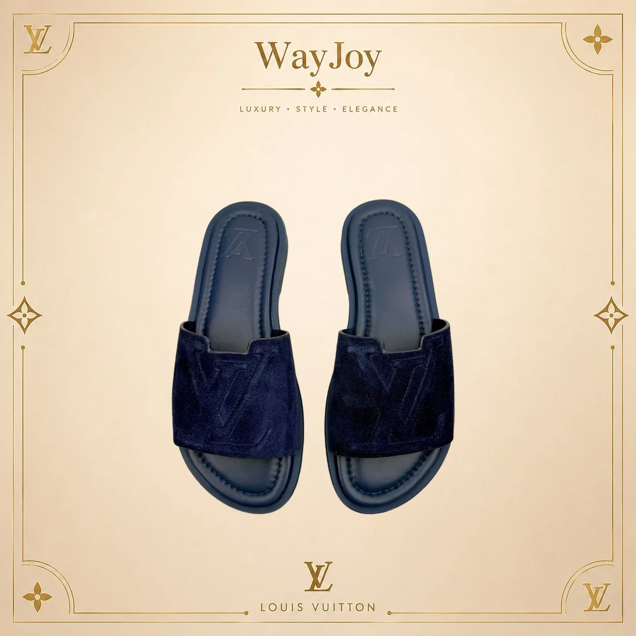 Louis Vuitton Oasis Denim Slide Sandals